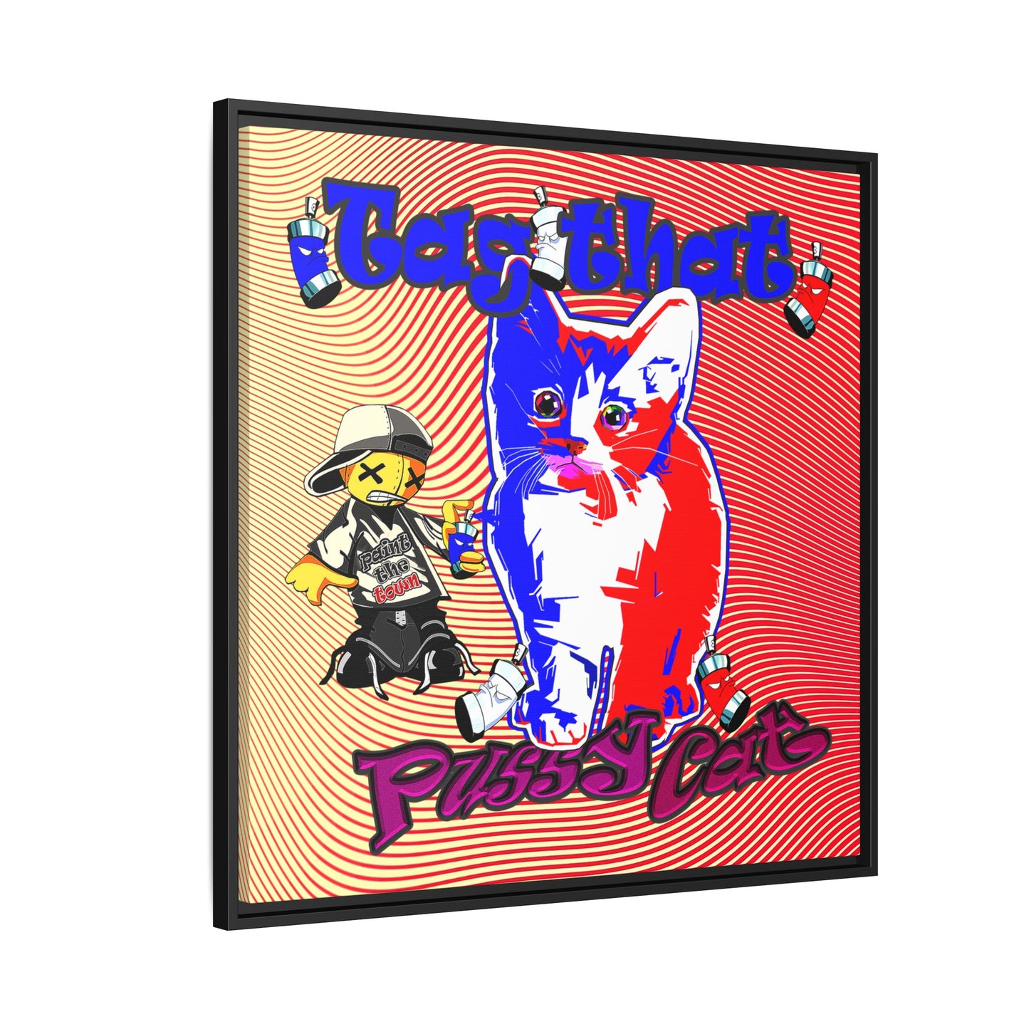 tag that - framed canvas art (yellow-orange wave)
