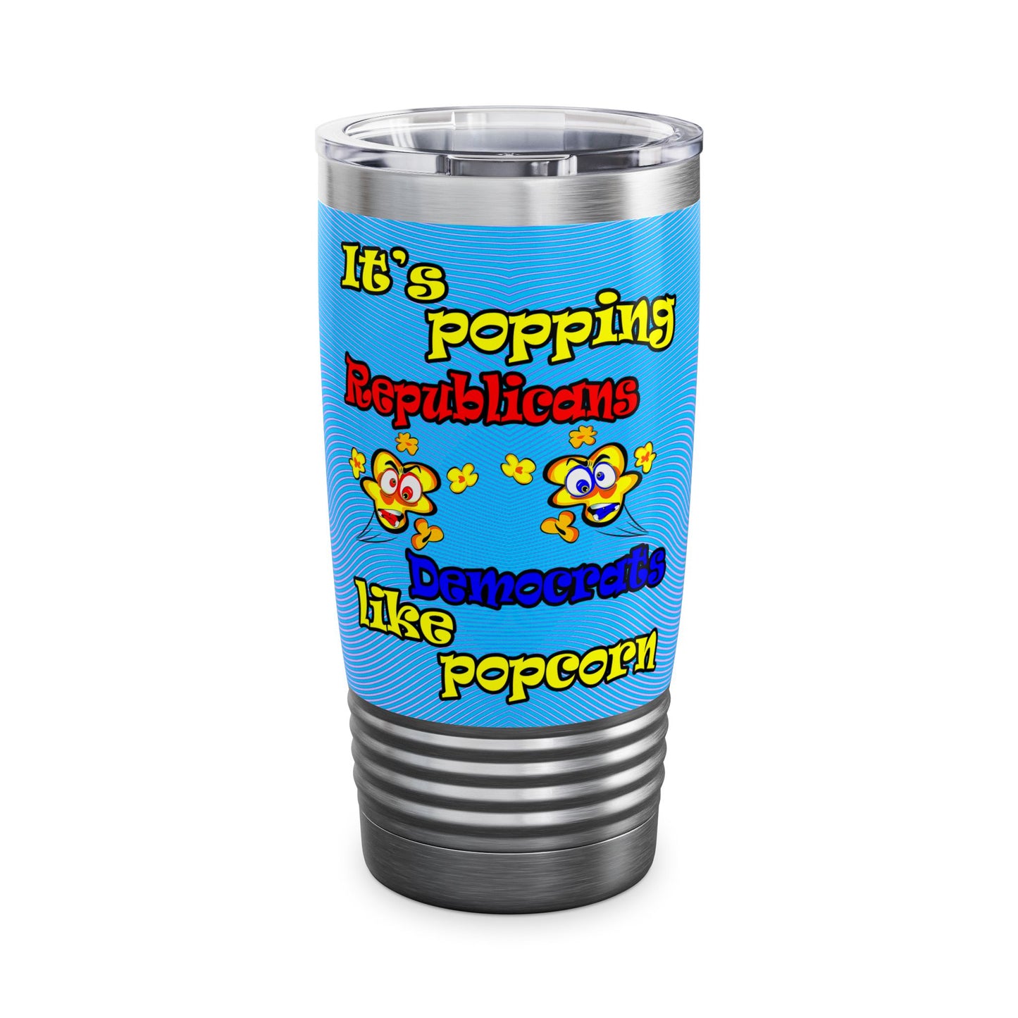 popping like popcorn - Ringneck Tumbler, 20oz (light blue-purple wave)