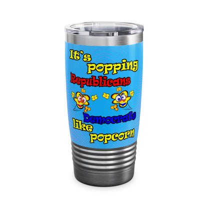 popping like popcorn - Ringneck Tumbler, 20oz (light blue-purple wave)