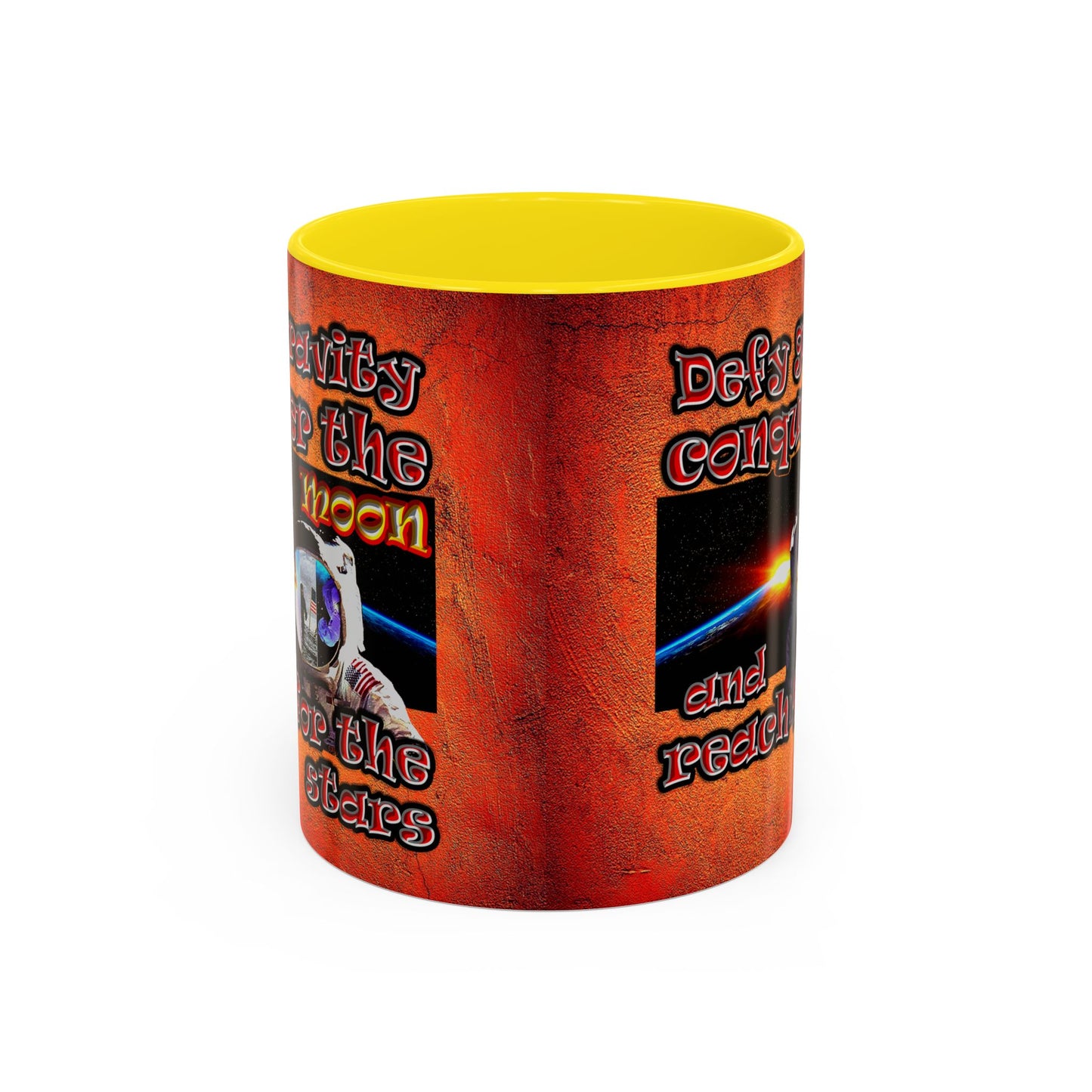 defy conquer reach - Accent Mug (burnt orange)
