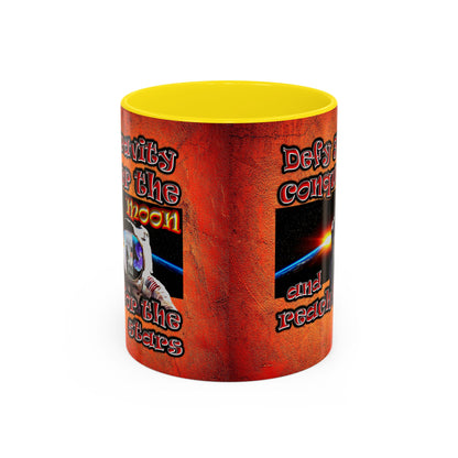 defy conquer reach - Accent Mug (burnt orange)