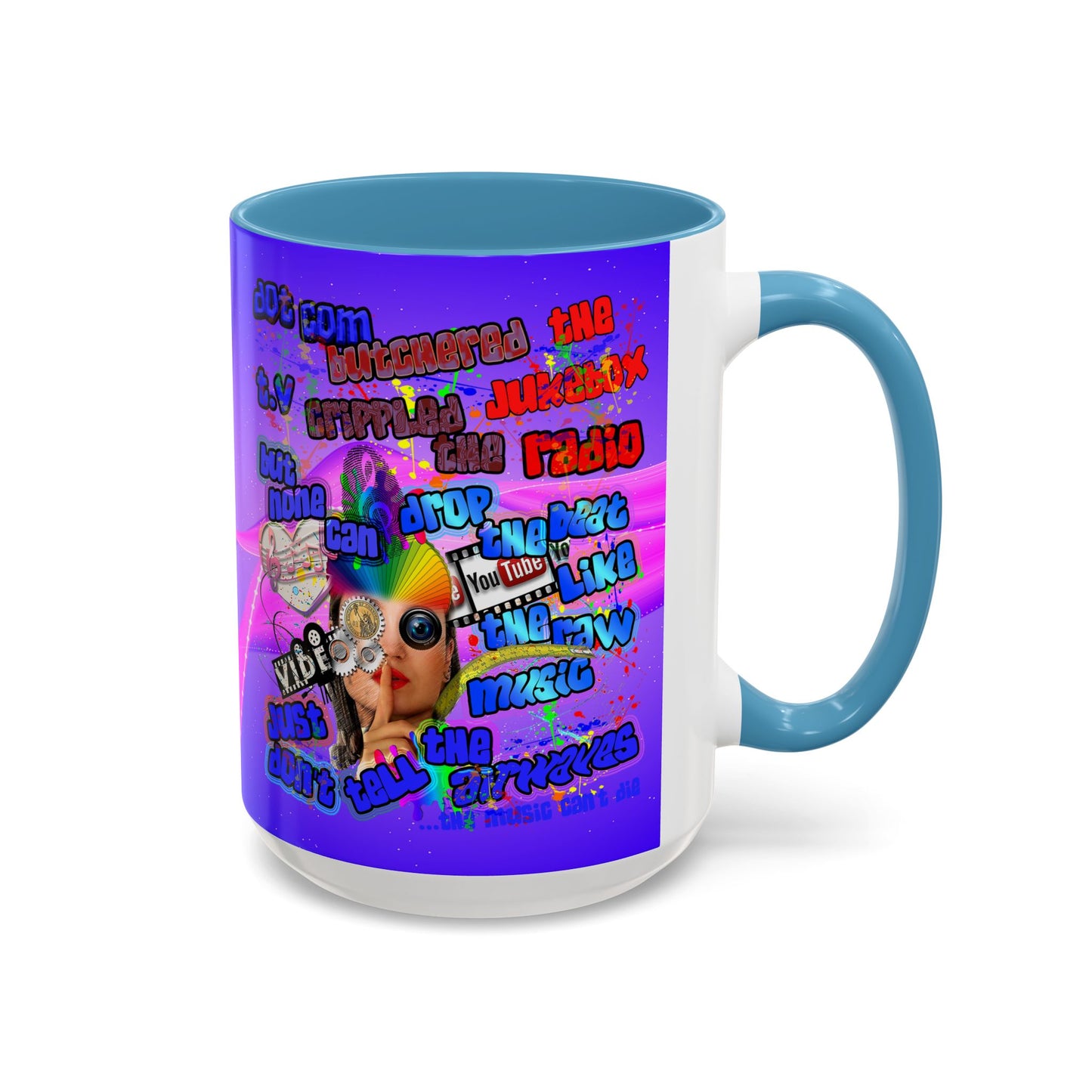drop the beat - Accent Mug (purple-pink wave)