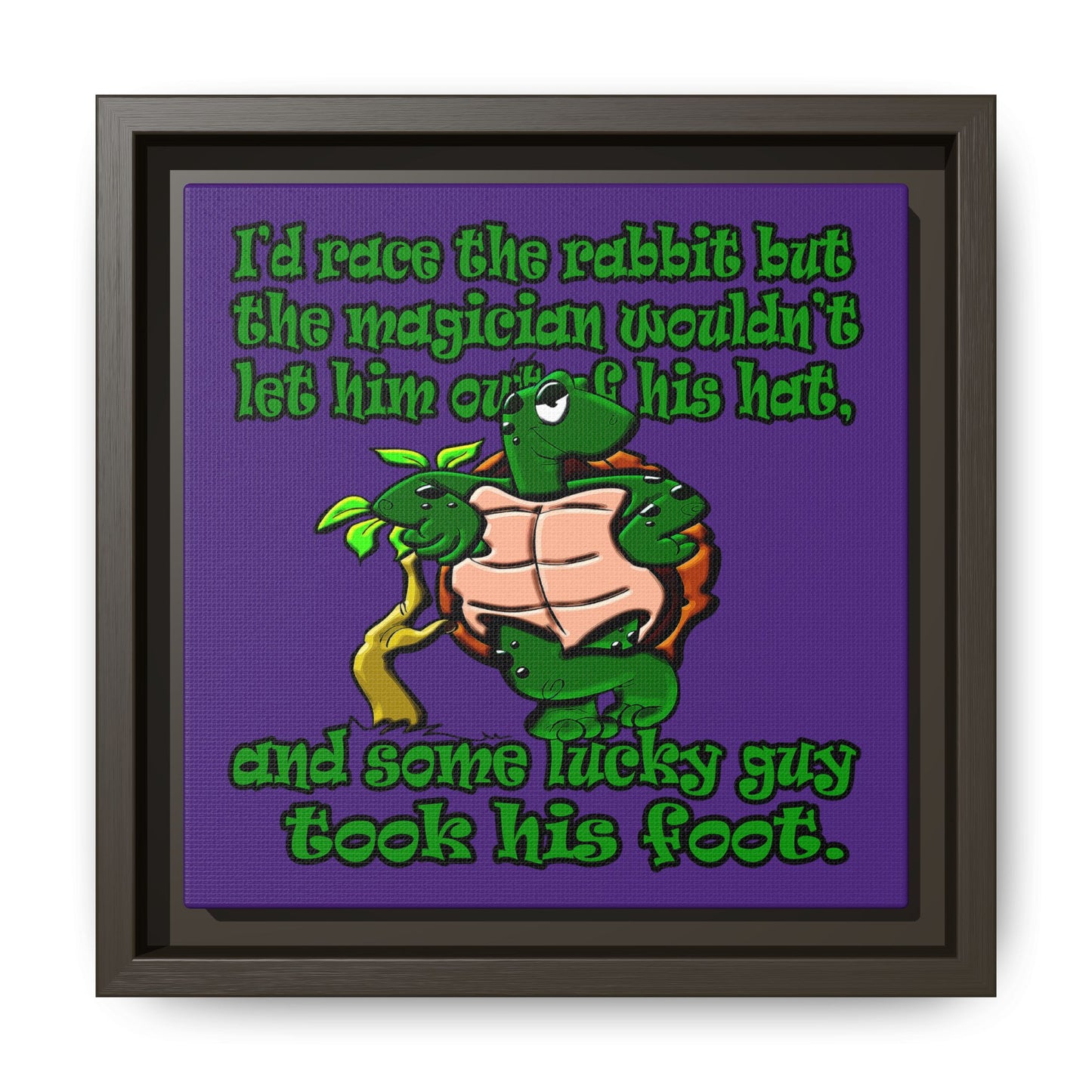 turtle race - framed canvas art (purple)