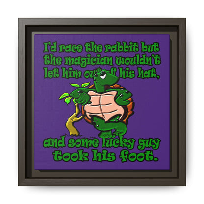 turtle race - framed canvas art (purple)
