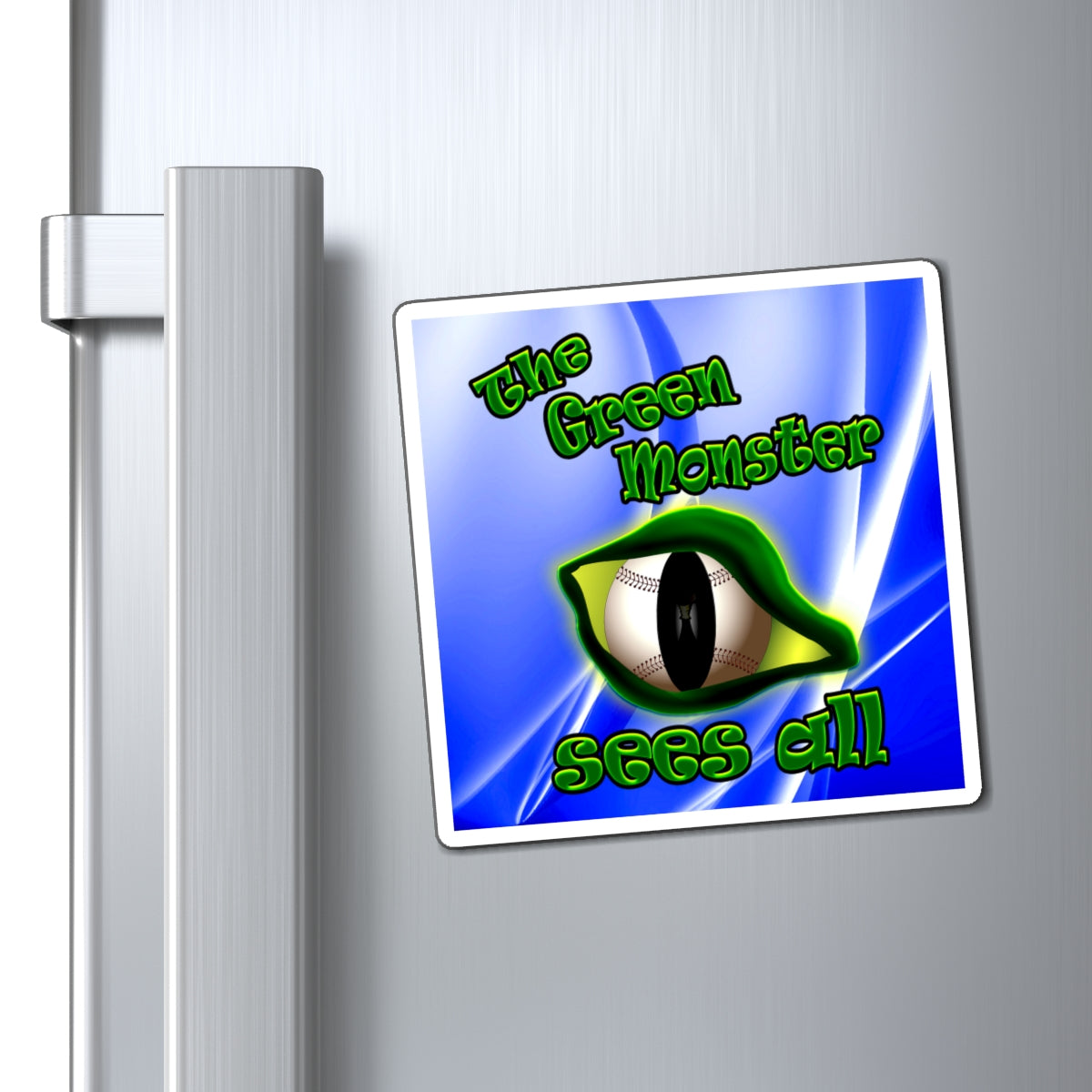 green monster - Magnets - (blue-white wave)