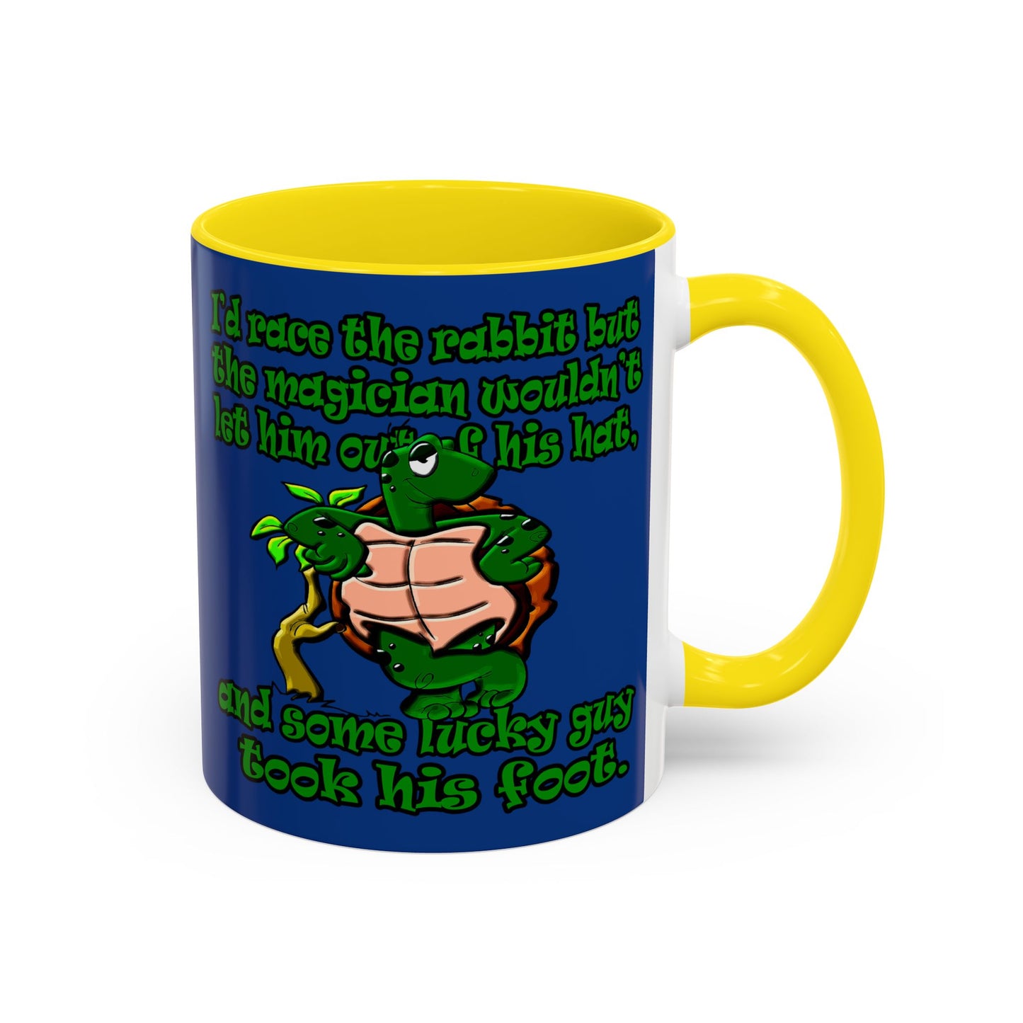 turtle race - Accent Mug (dark blue)