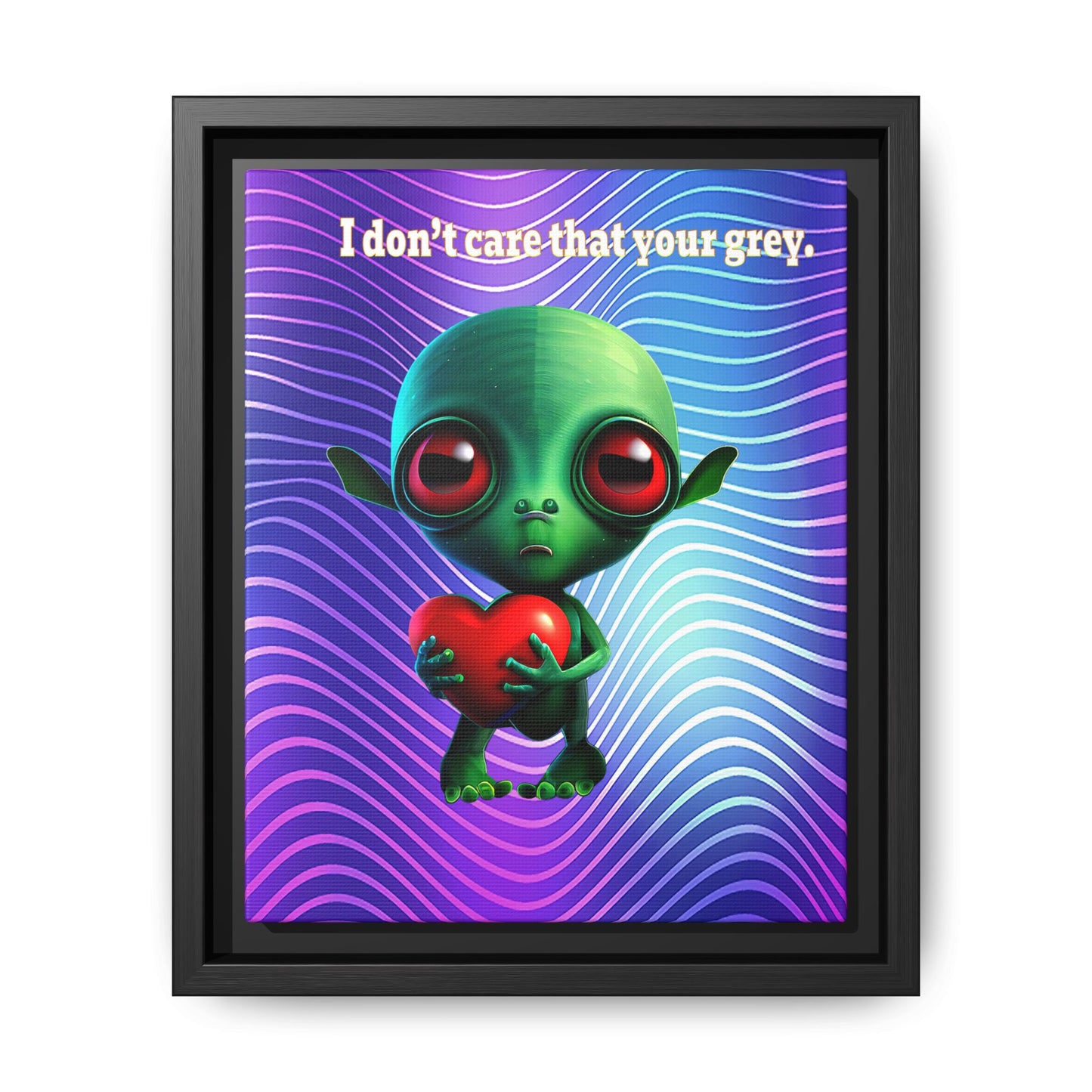 I don't care that your grey - framed canvas art (purple wave)