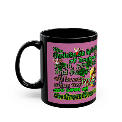 christmas spirits of boston - Black Mug (light pink)