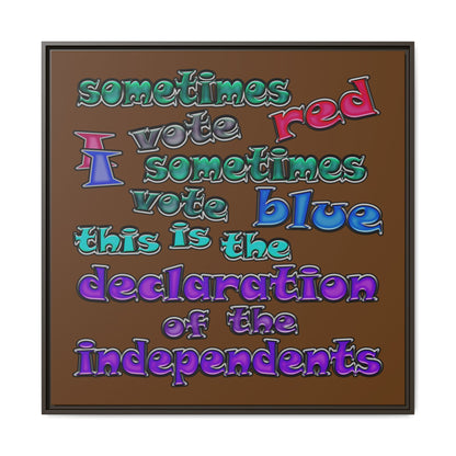 declaration of the independents - framed canvas art (brown)
