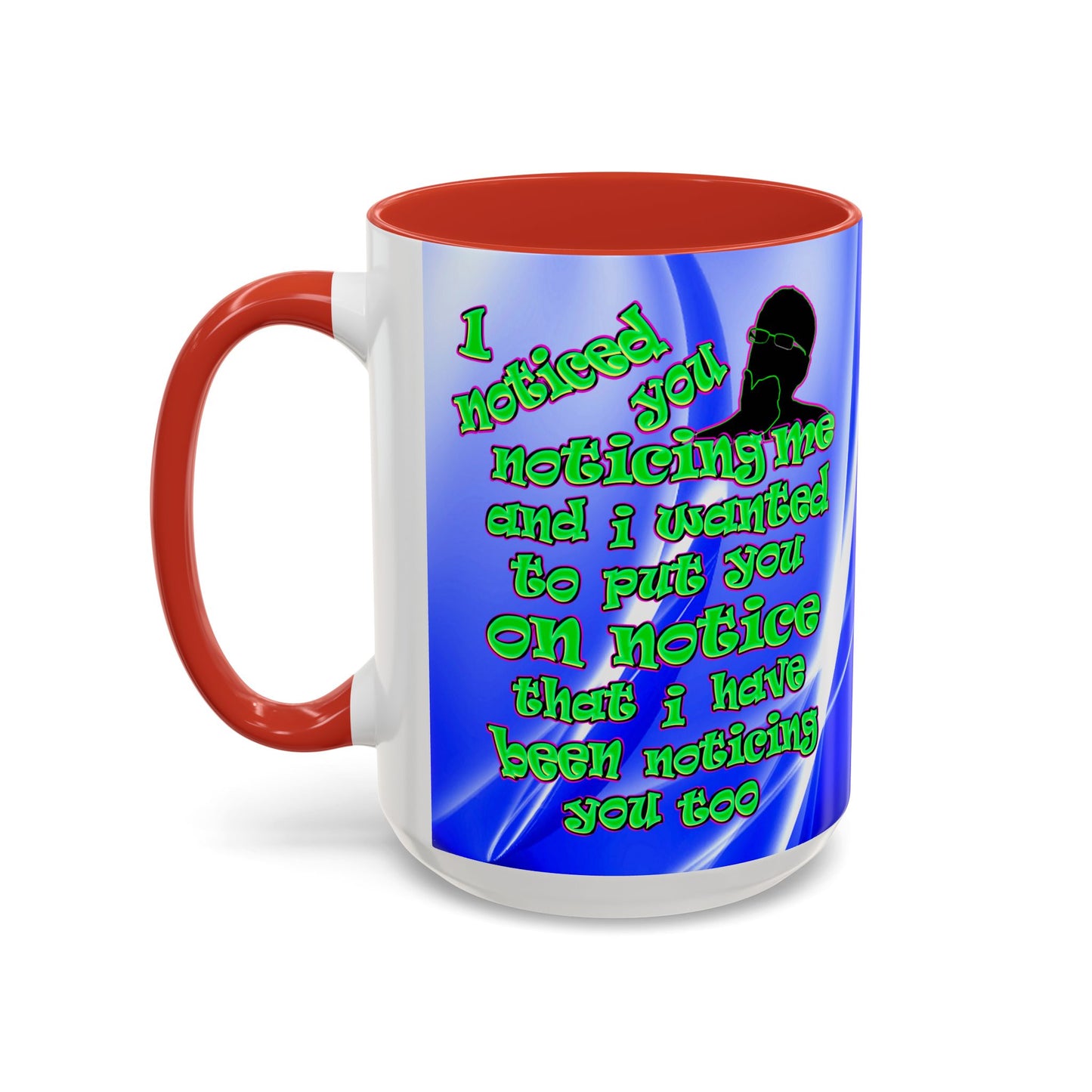 noticed you noticing - Accent Mug (blue-white wave)