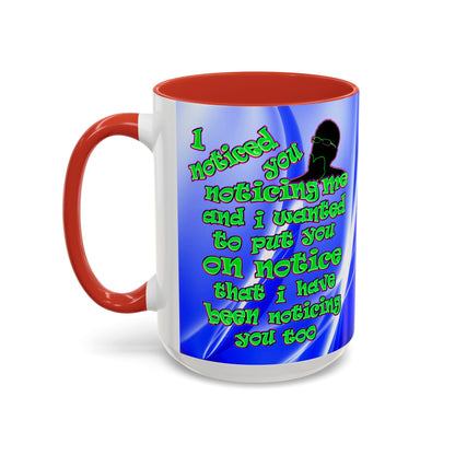 noticed you noticing - Accent Mug (blue-white wave)