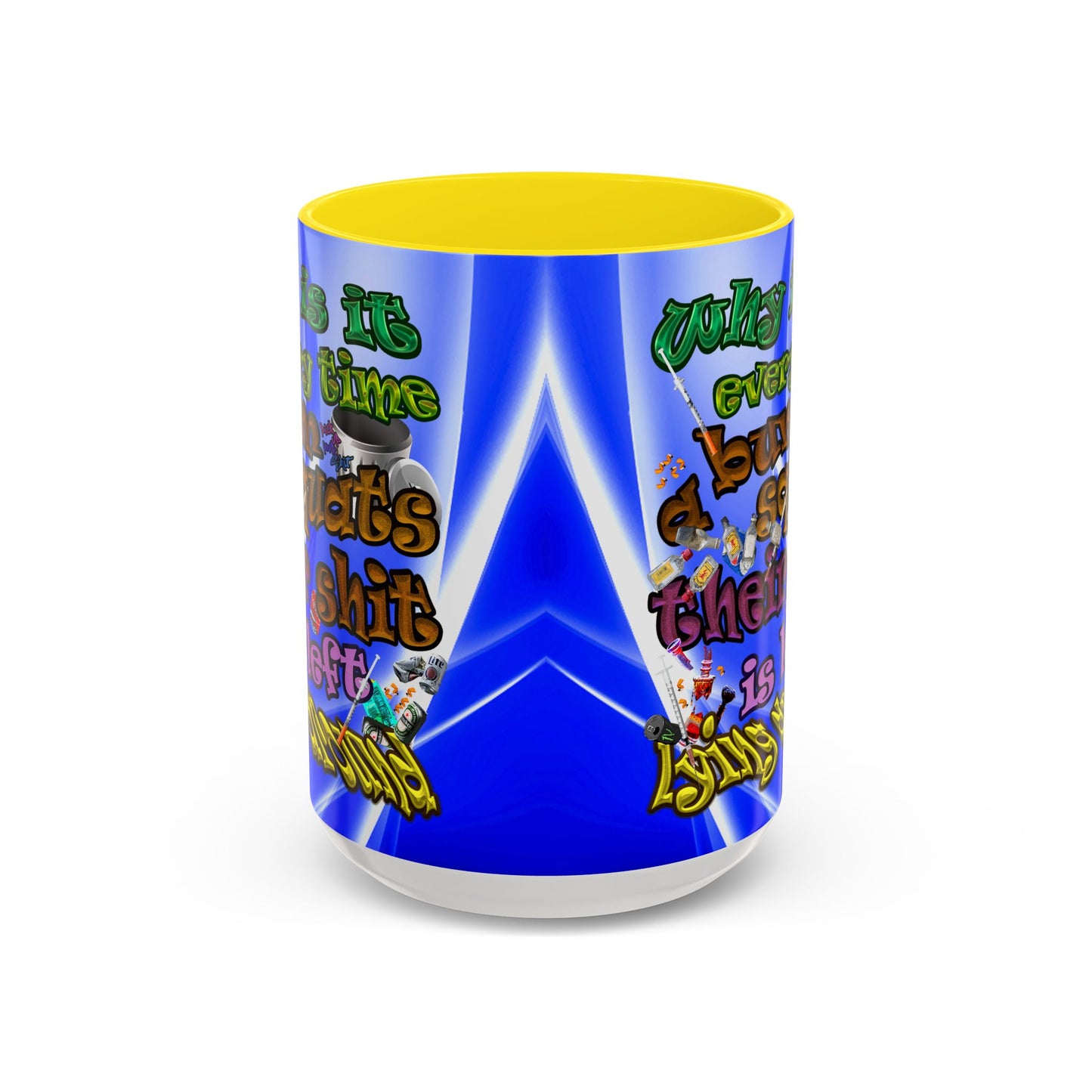 the bum's shit - Accent Mug (blue-white wave)