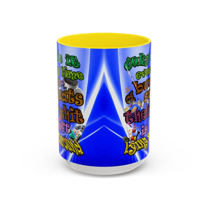the bum's shit - Accent Mug (blue-white wave)
