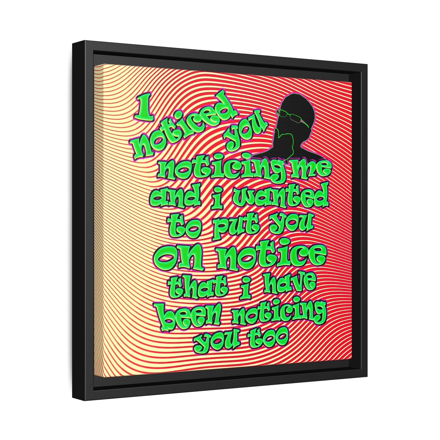 noticed you noticing - framed canvas art (yellow-orange wave)