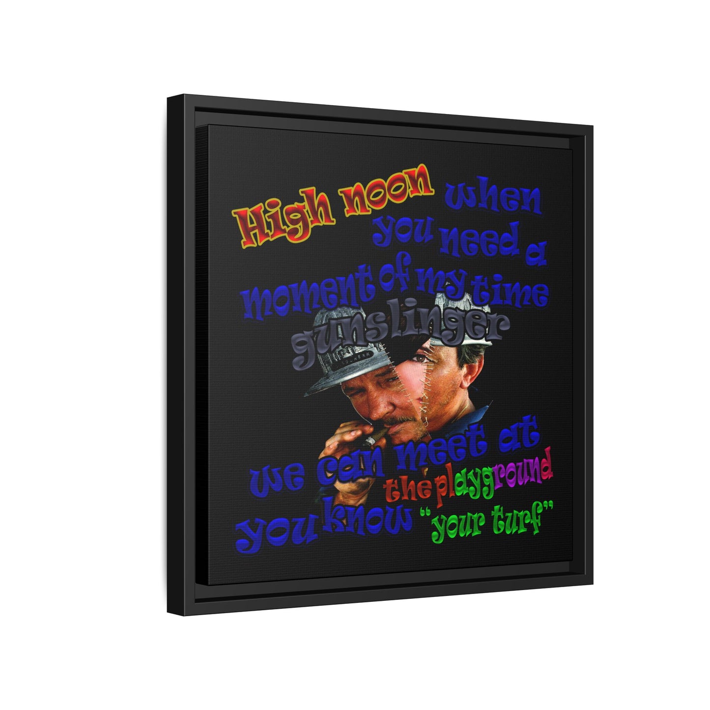 high noon - framed canvas art (black)