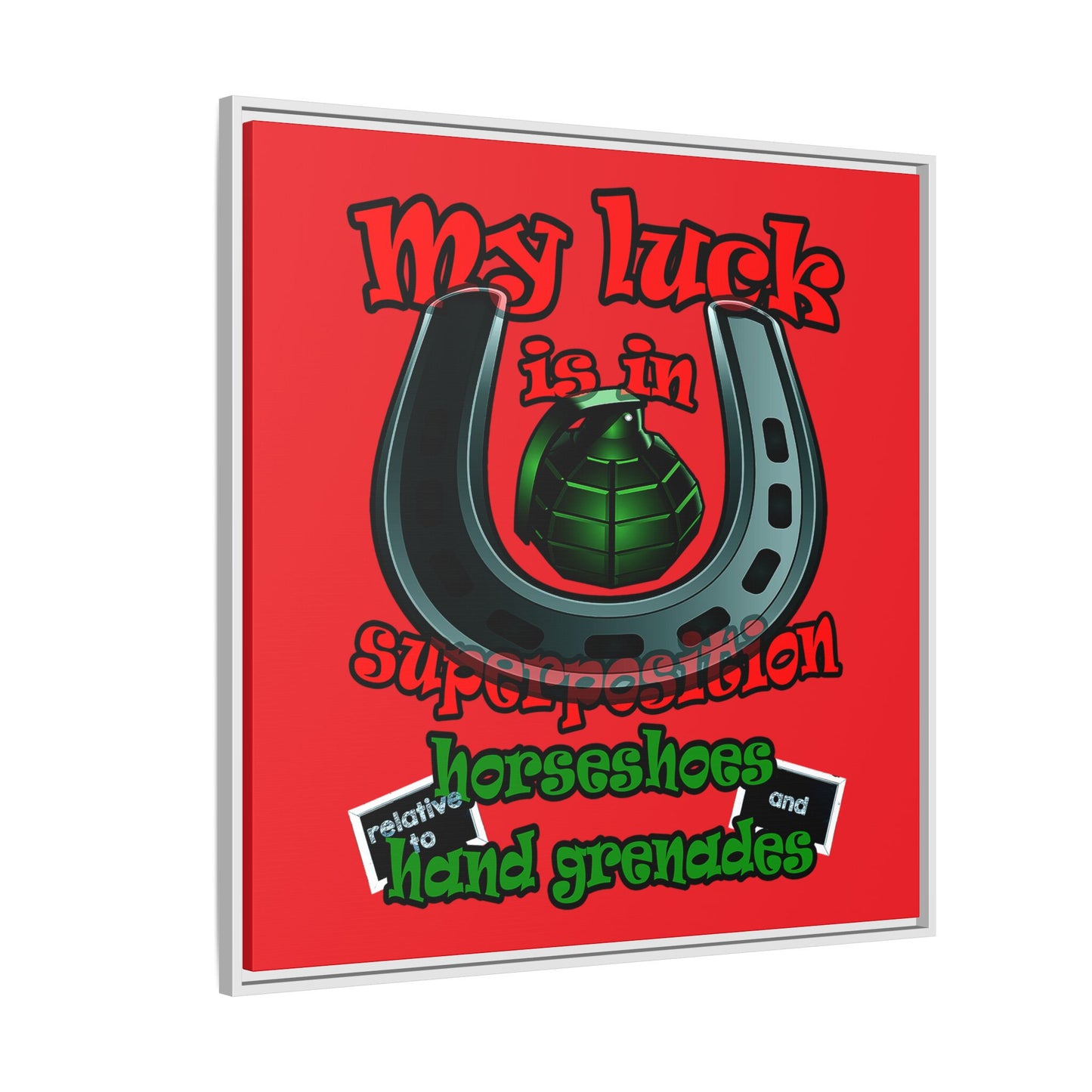 my luck - framed canvas art (red)