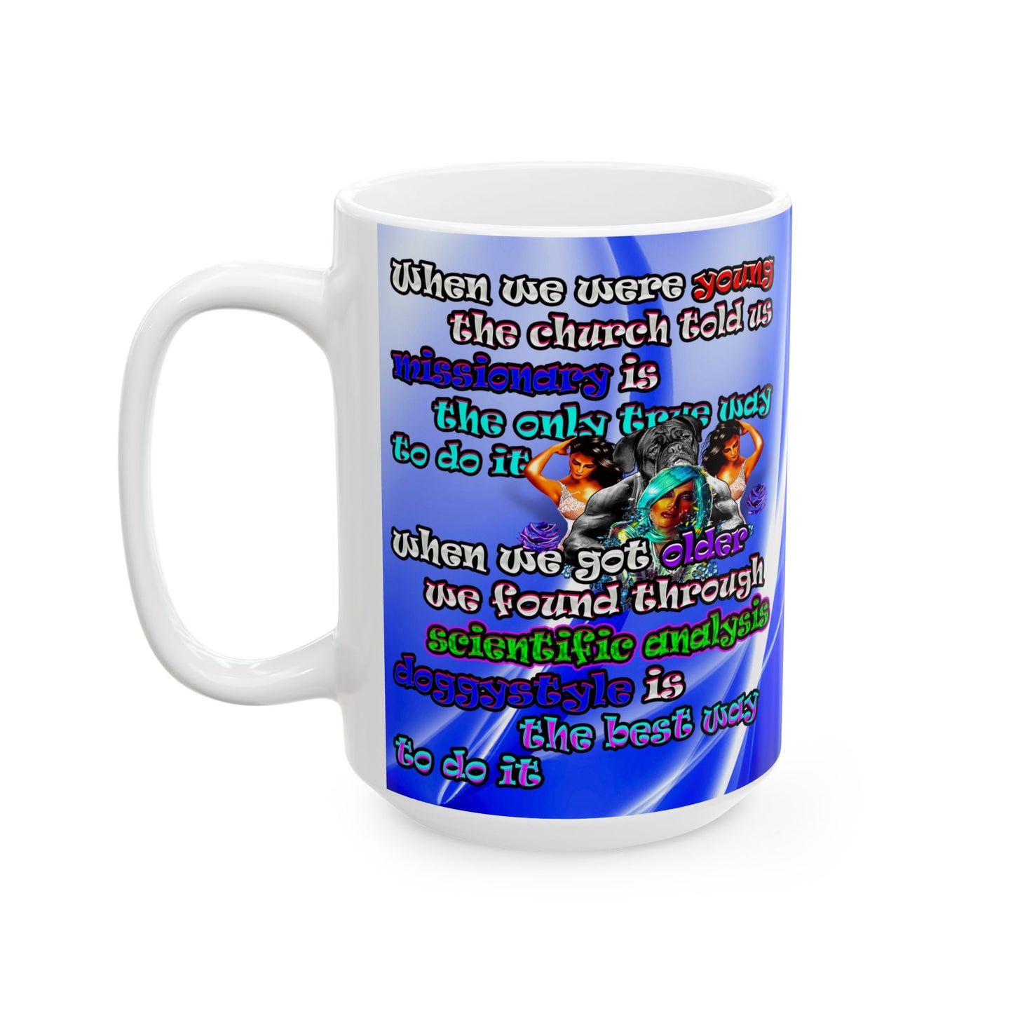 doggystyle - White Mug (blue-white wave)