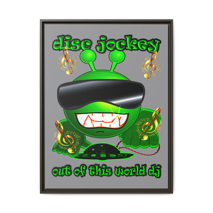 disc jockey - framed canvas art (grey)