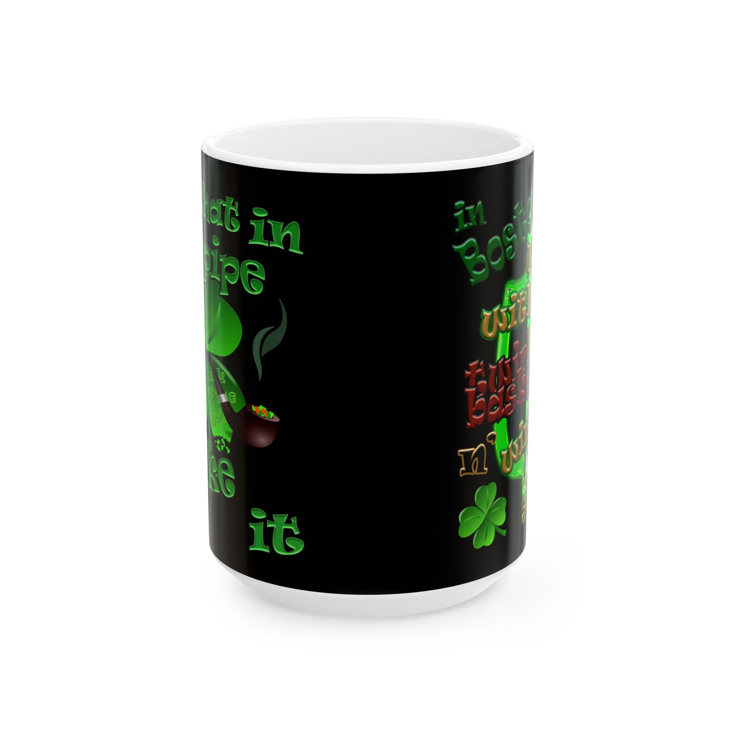 celtics logo - White Mug (black)