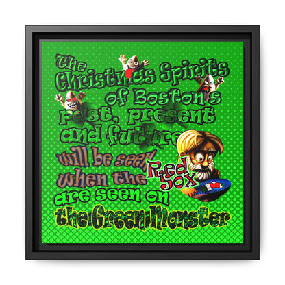 christmas spirits of boston - framed canvas art (logo green)