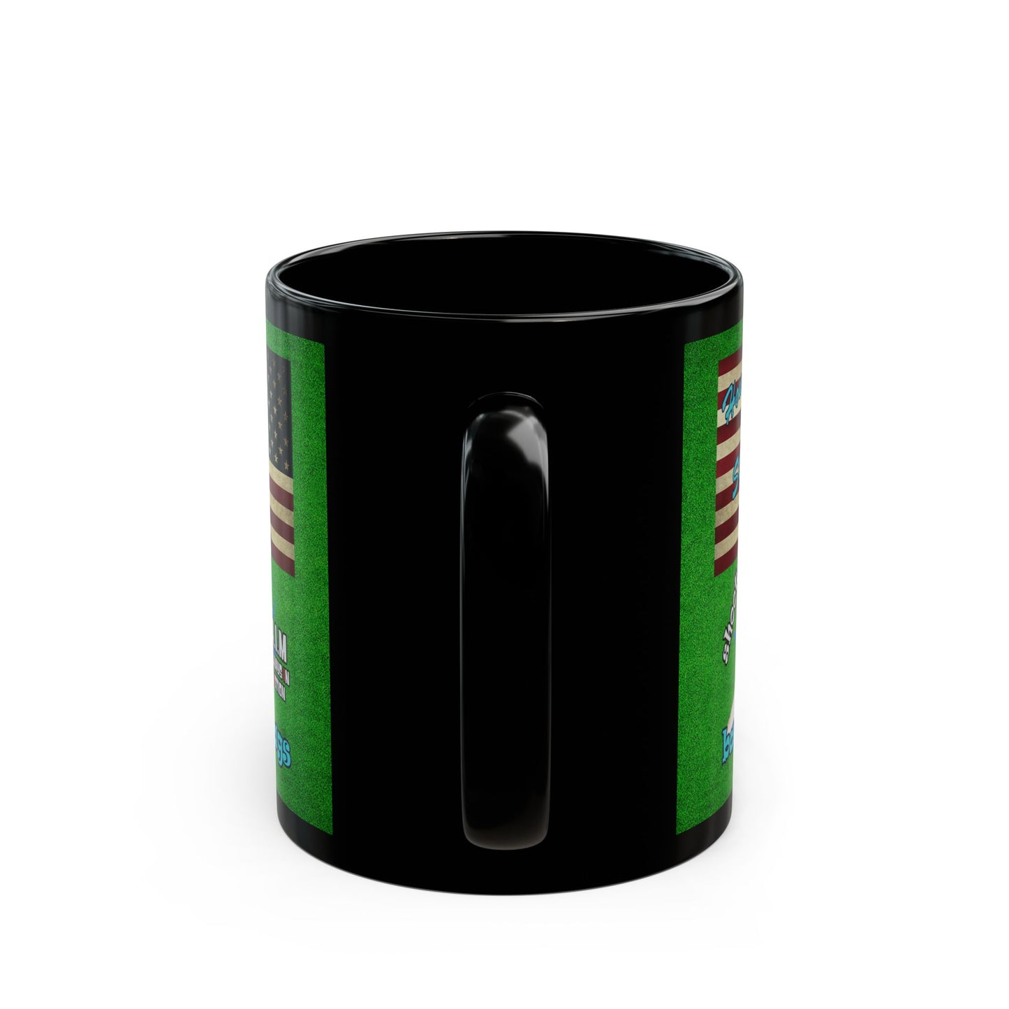 shoot for the stars - Black Mug (green turf)