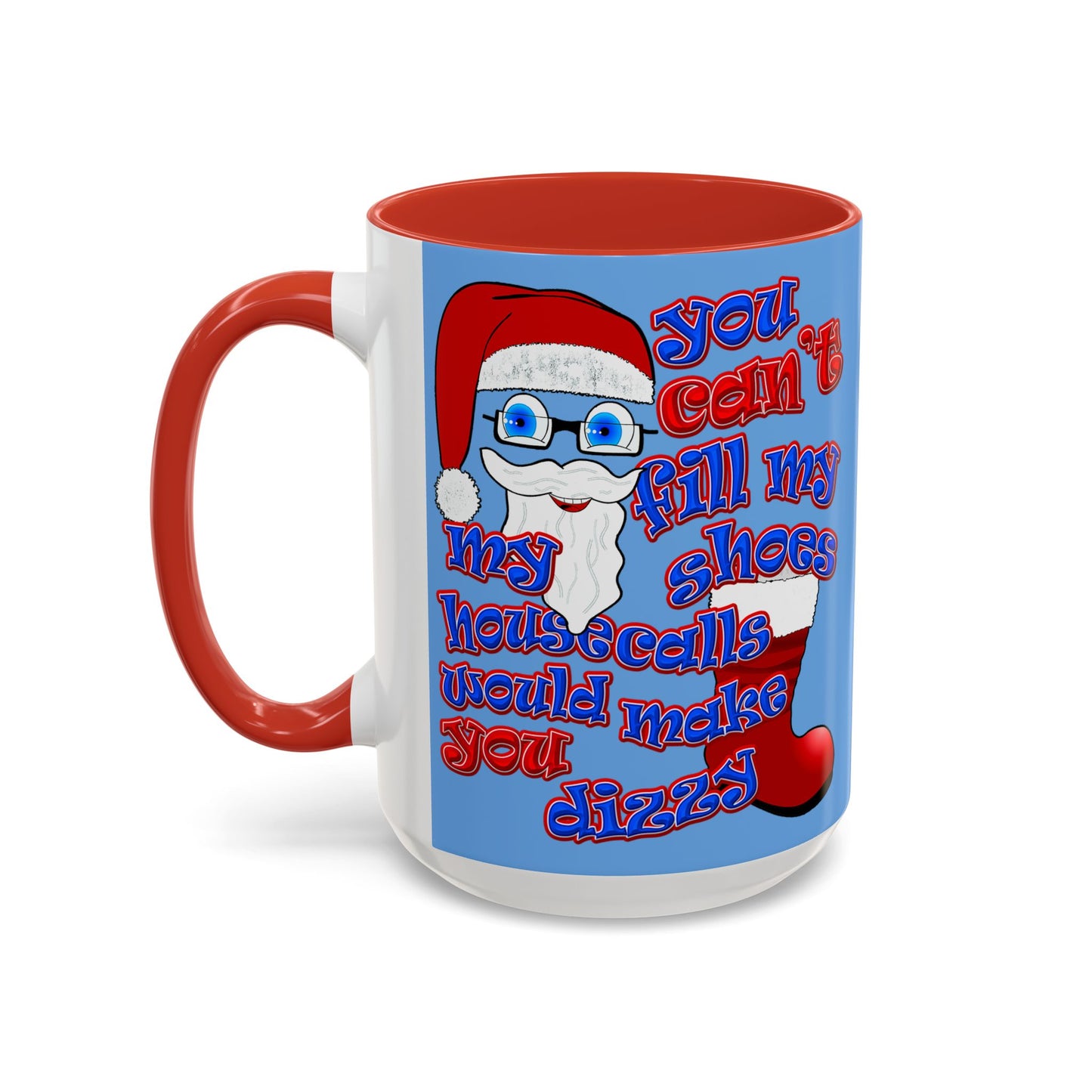 santa's shoes - Accent Mug (light blue)