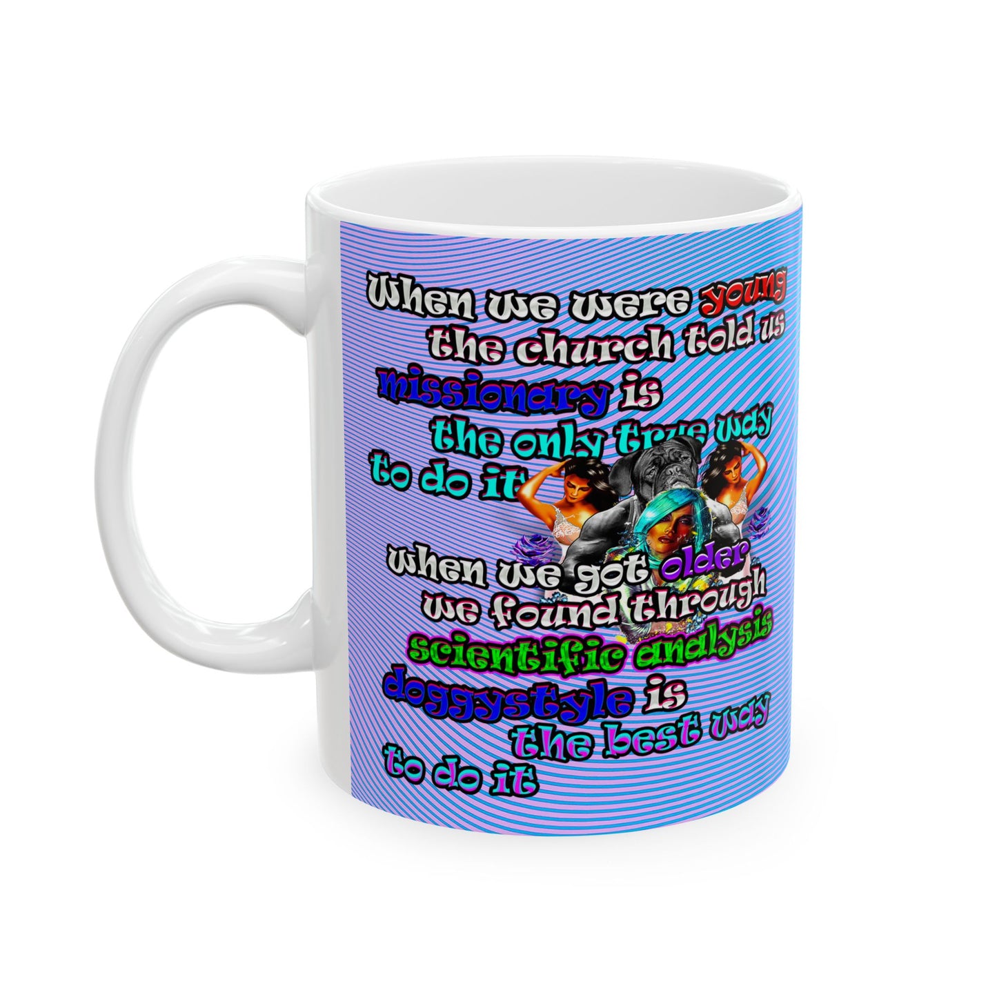 doggystyle - White Mug (light blue-purple wave)