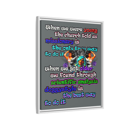 doggystyle - framed canvas art (dark grey)