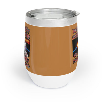 defy conquer reach - Chill Wine Tumbler (light brown)