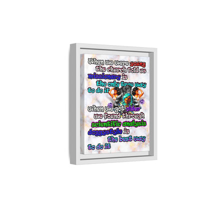doggystyle - framed canvas art (white marble)