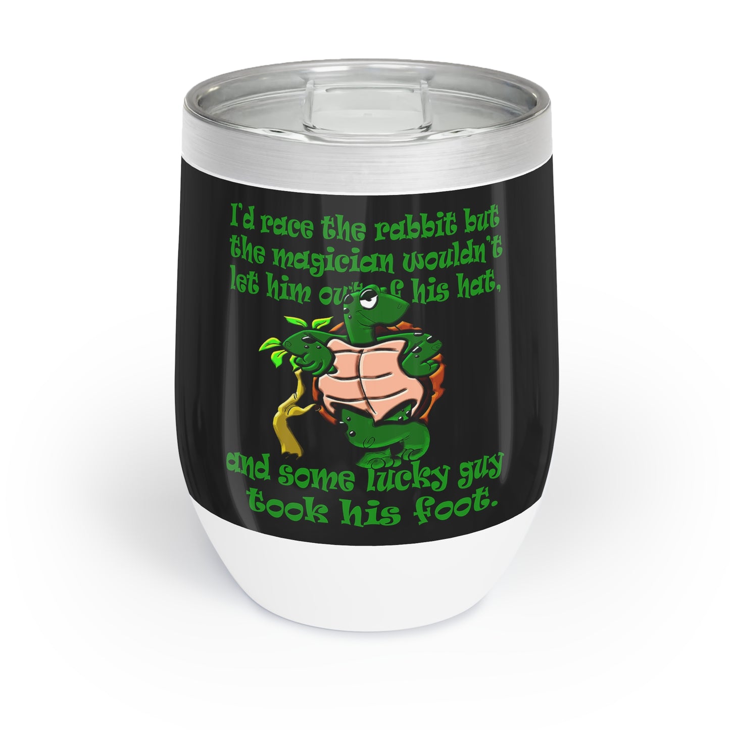 turtle race - Chill Wine Tumbler (black)