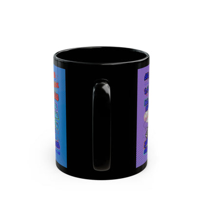 drop the beat - Black Mug (light blue-purple wave)