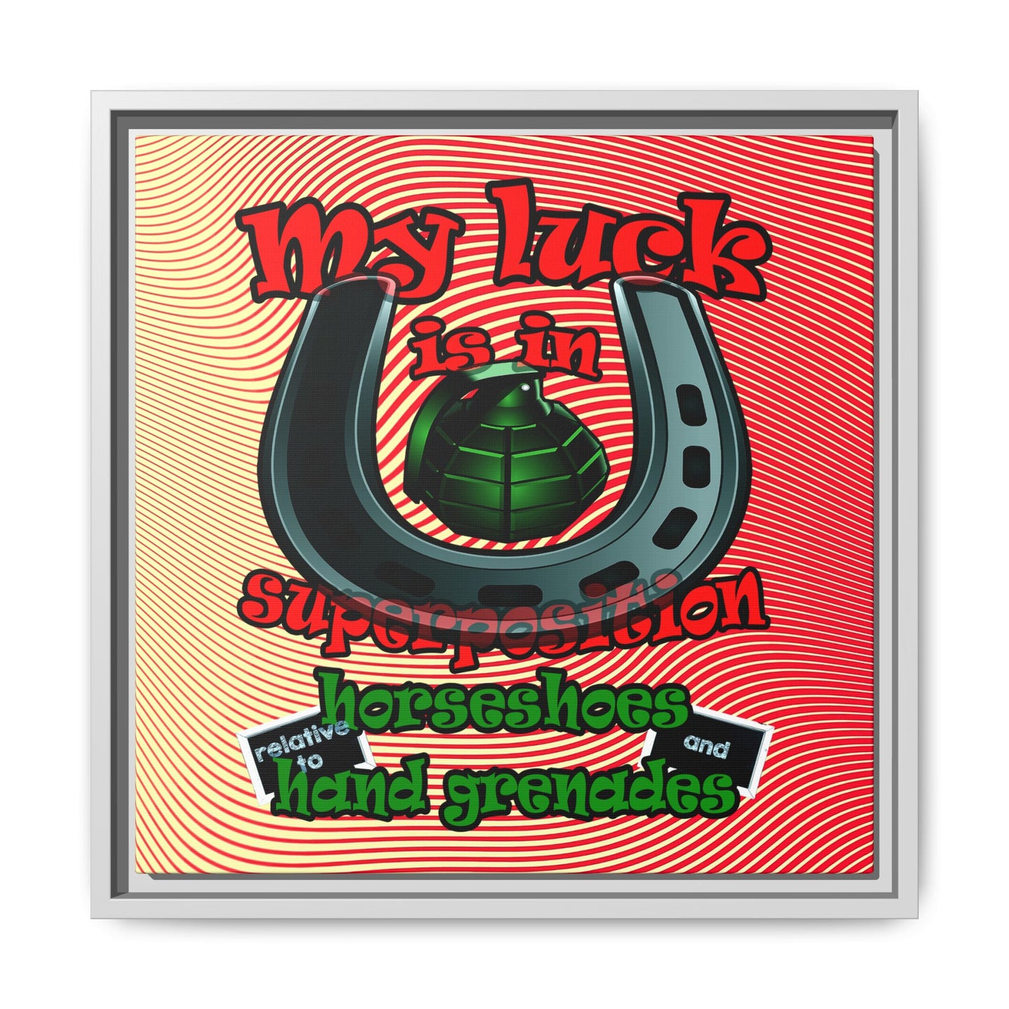 my luck - framed canvas art (yellow-orange wave)