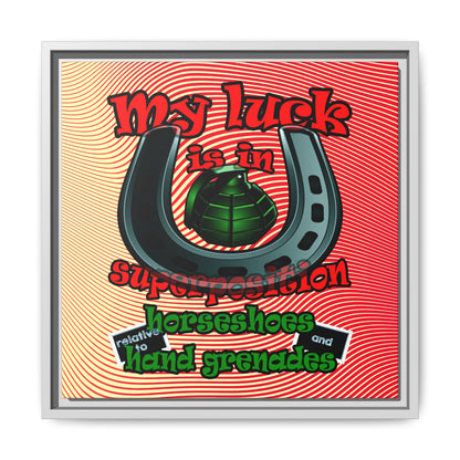 my luck - framed canvas art (yellow-orange wave)