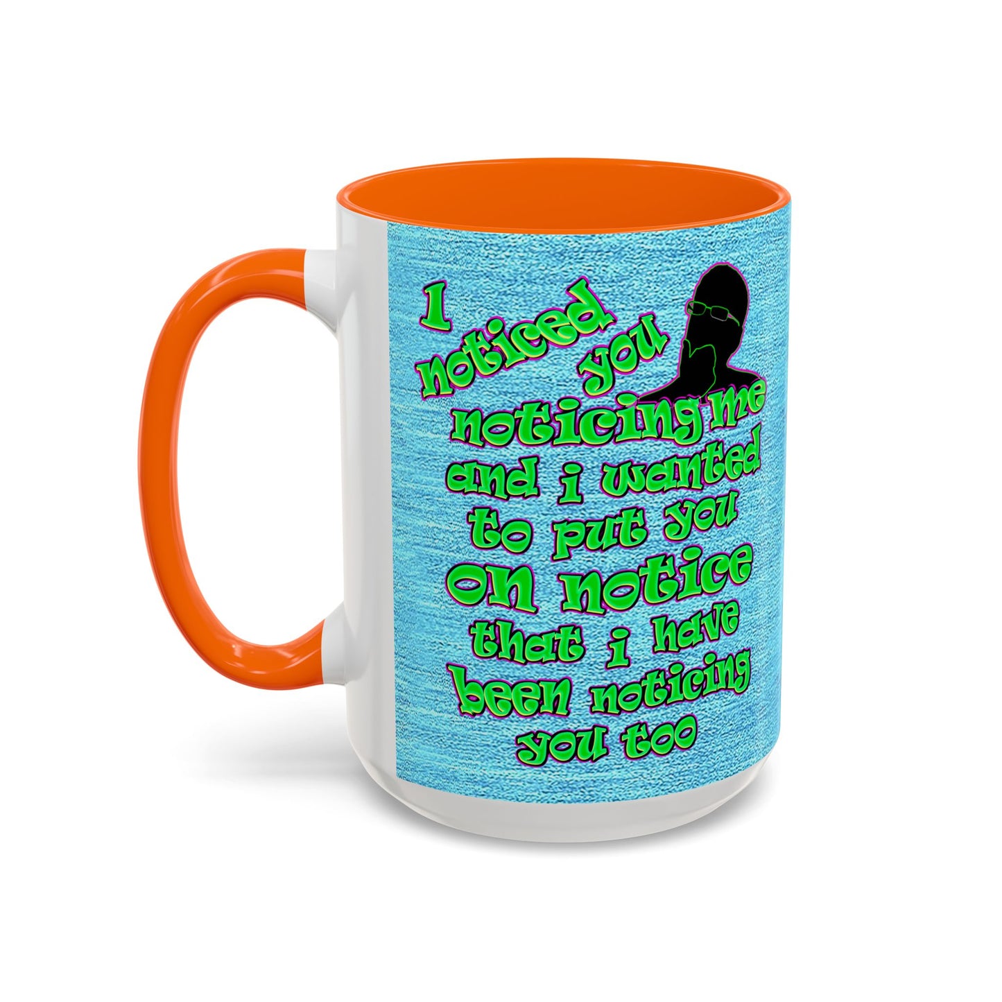 noticed you noticing - Accent Mug (faded dark blue)