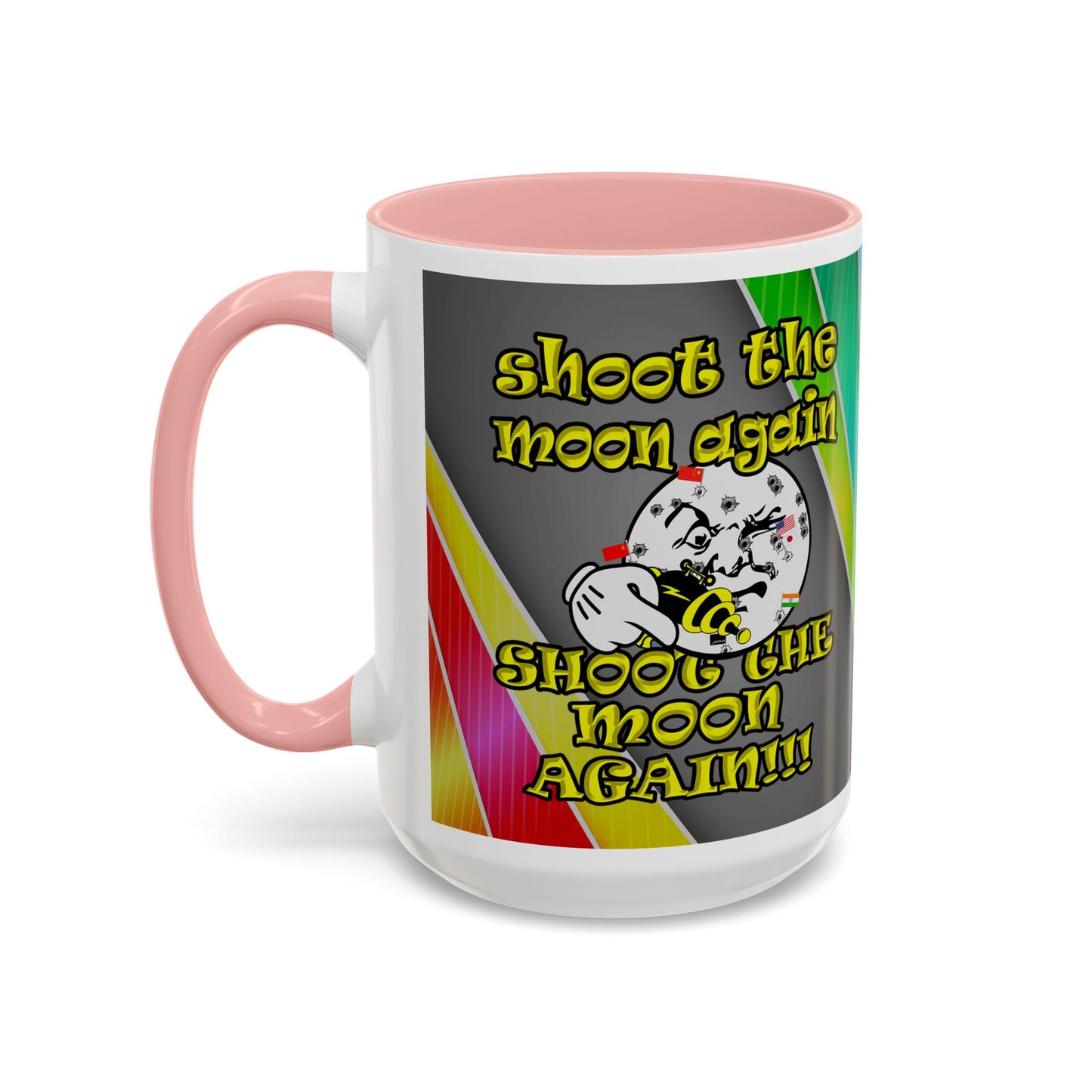 shoot the moon again - Accent Mug (rainbow split)