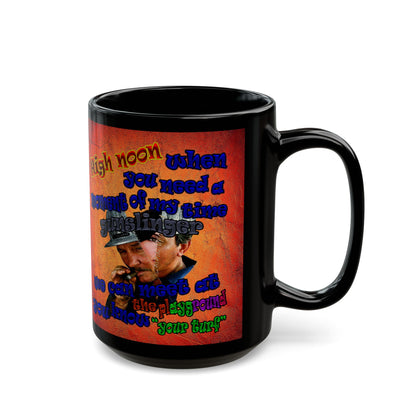 high noon - Black Mug (burnt orange)