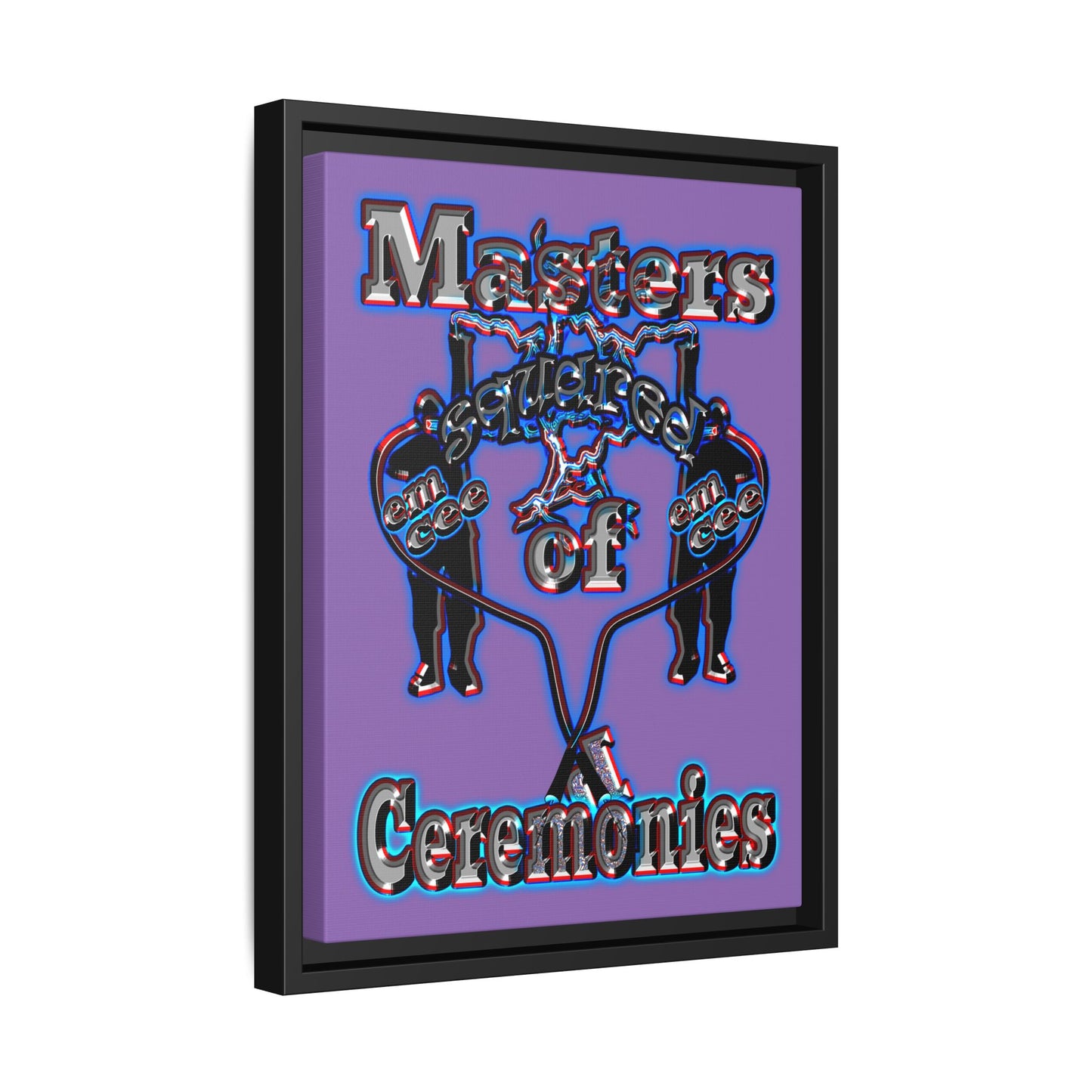 em cee squared - framed canvas art (light purple)
