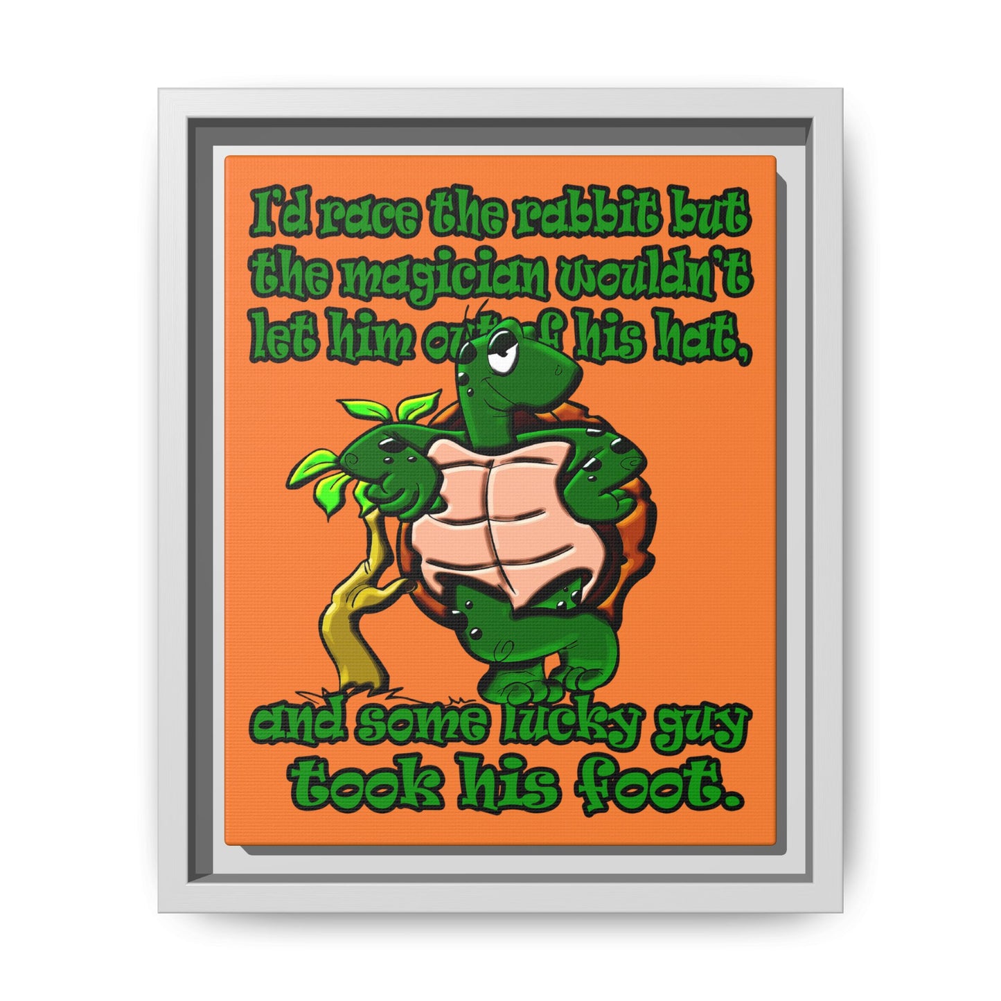 turtle race - framed canvas art (crusta)
