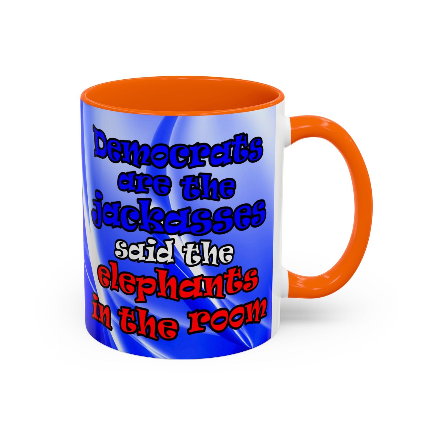 donkeys and elephants - Accent Mug (blue-white wave)