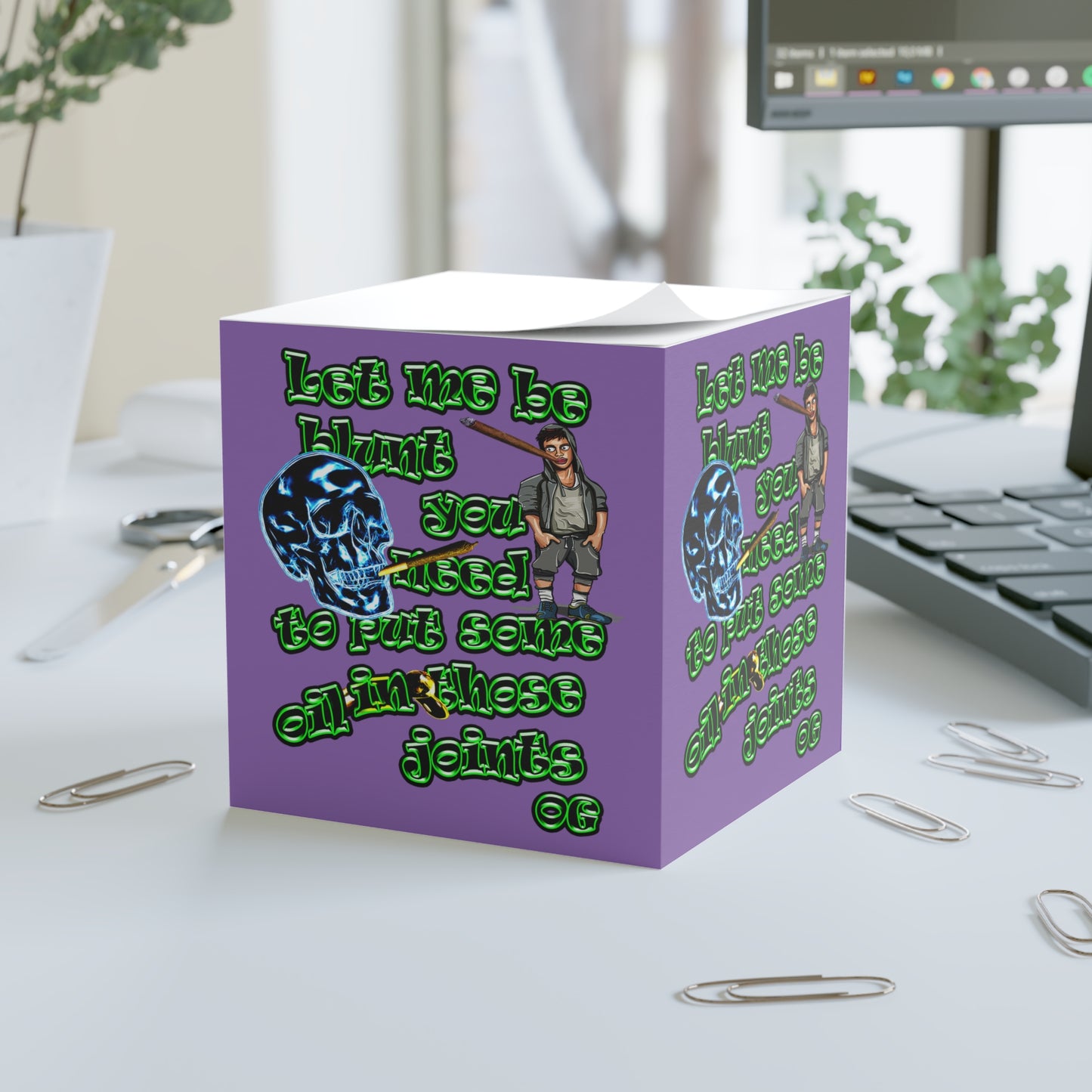 og - note cube (light purple)