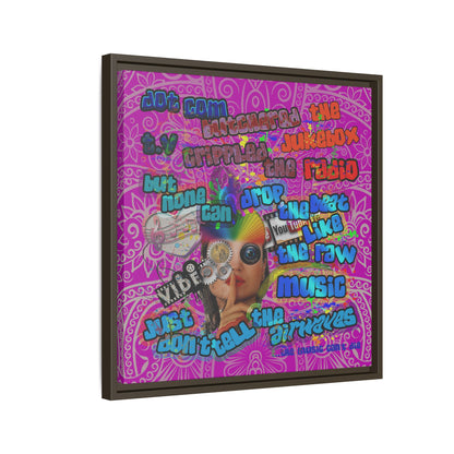 drop the beat - framed canvas art (pink swirl)