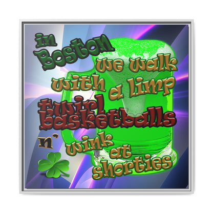 celtics logo - framed canvas art (grey-pink wave)