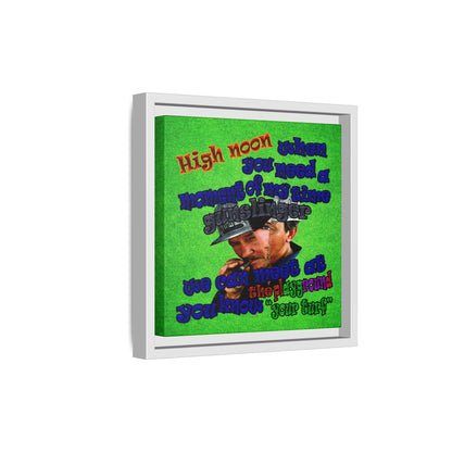 high noon - framed canvas art (green turf)