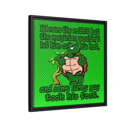 turtle race - framed canvas art (logo green)