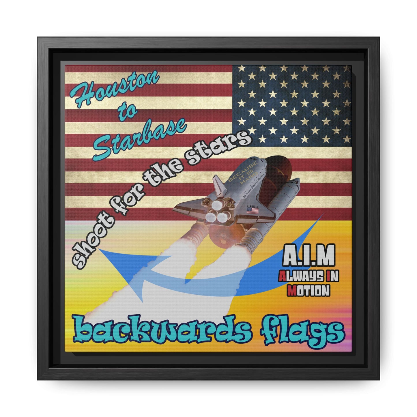 shoot for the stars - framed canvas art (color blur)