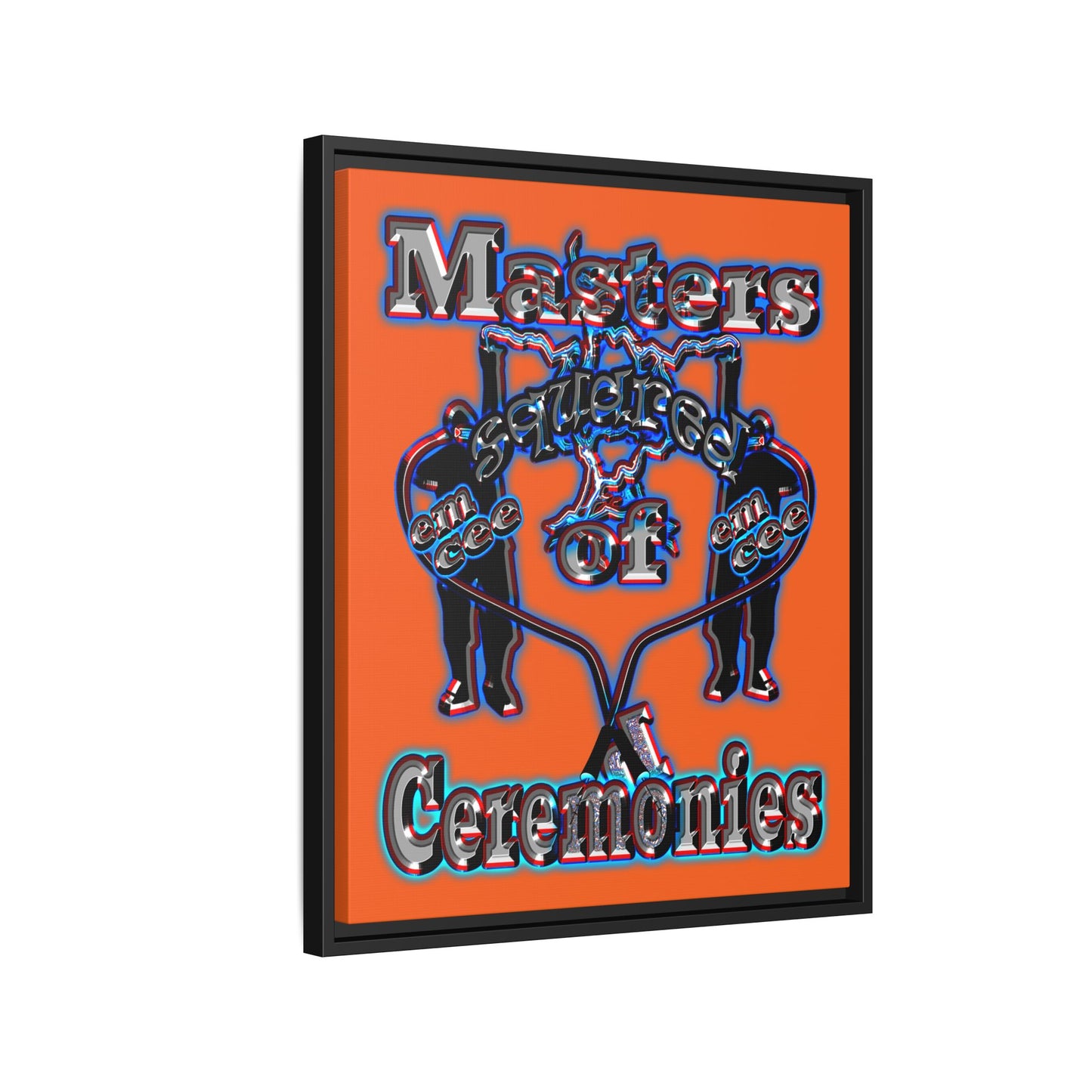 em cee squared - framed canvas art (orange)