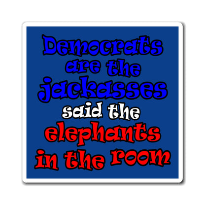 donkeys and elephants - Magnets - (dark blue)