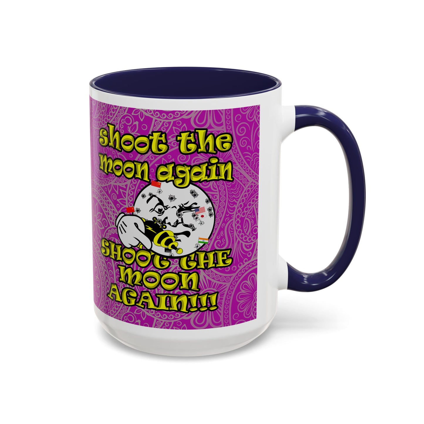 shoot the moon again - Accent Mug (pink swirl)
