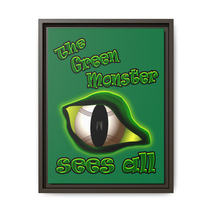 green monster - framed canvas art (dark green)